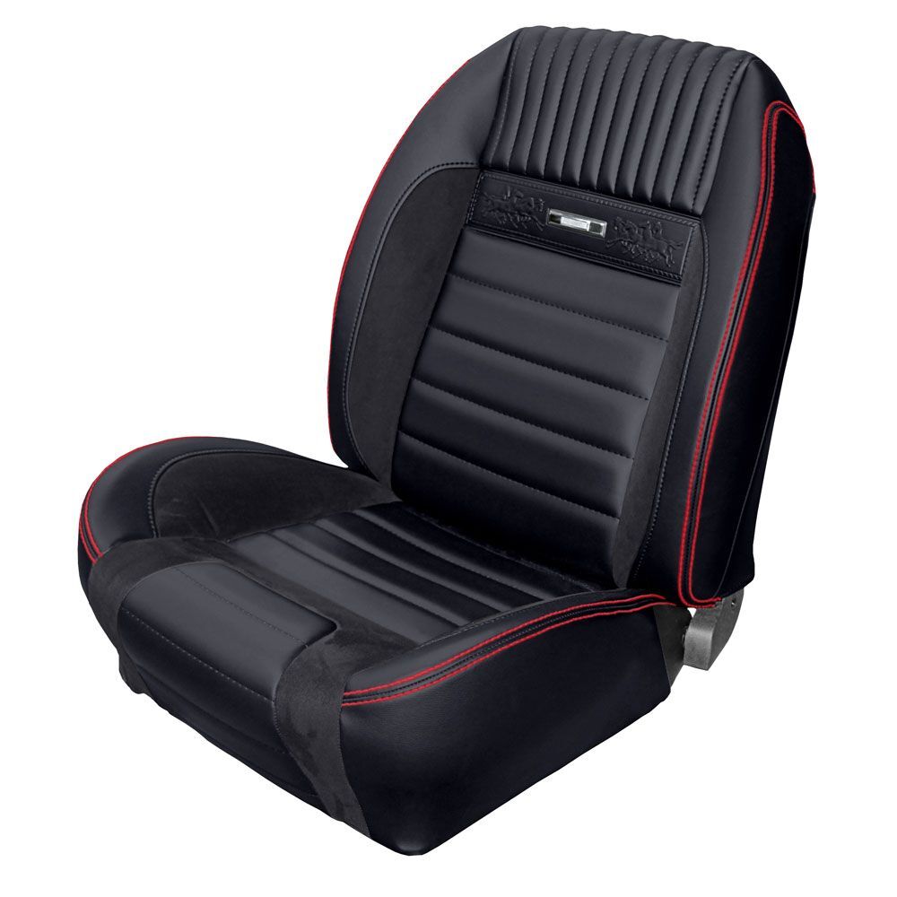 Tmi Products Sport R 1967 Mustang Front Seat Upholstery Black With Black Stitching 8878