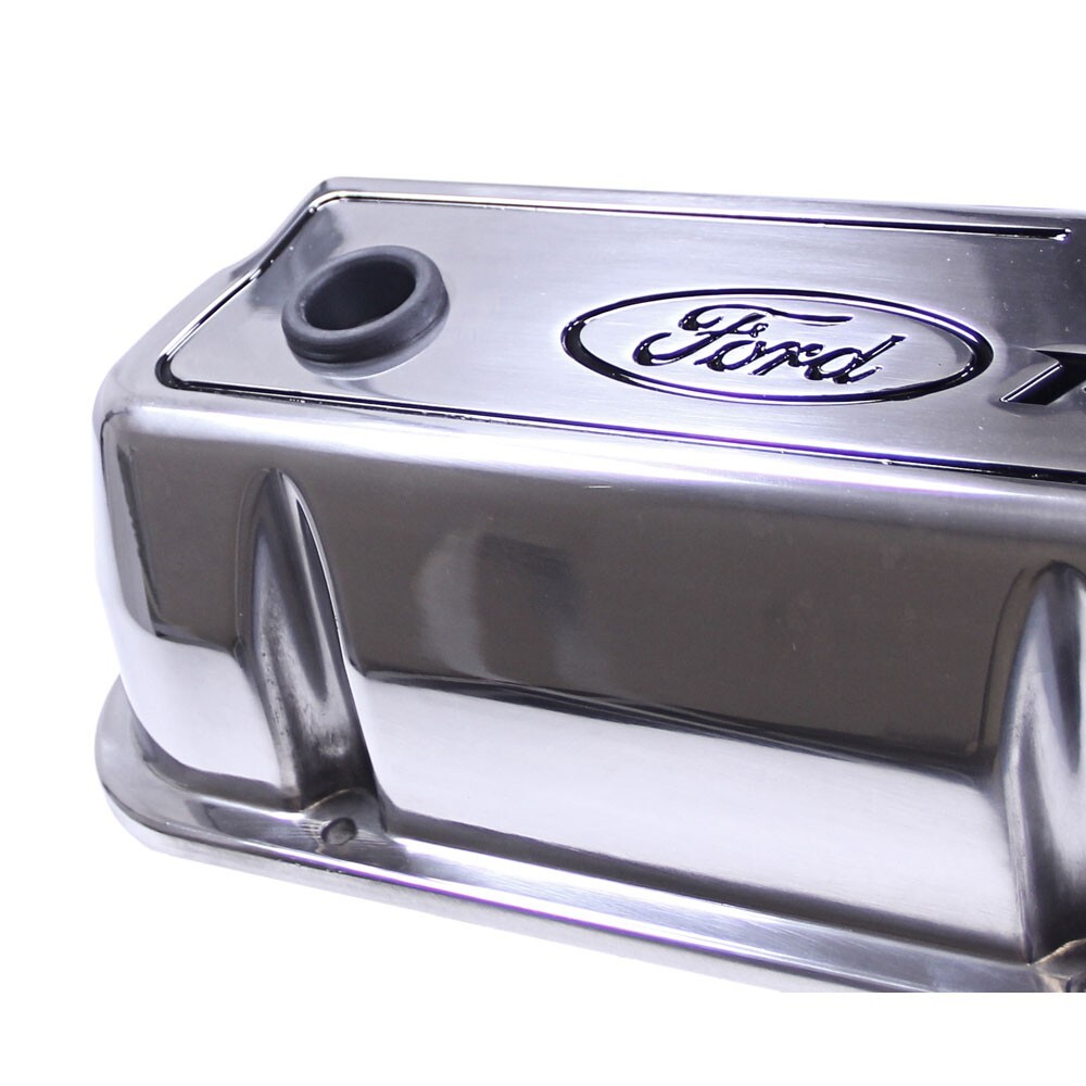 Proform 302 001 Ford Racing Logo Die Cast Alloy Valve Covers Polished 289 351w 9116