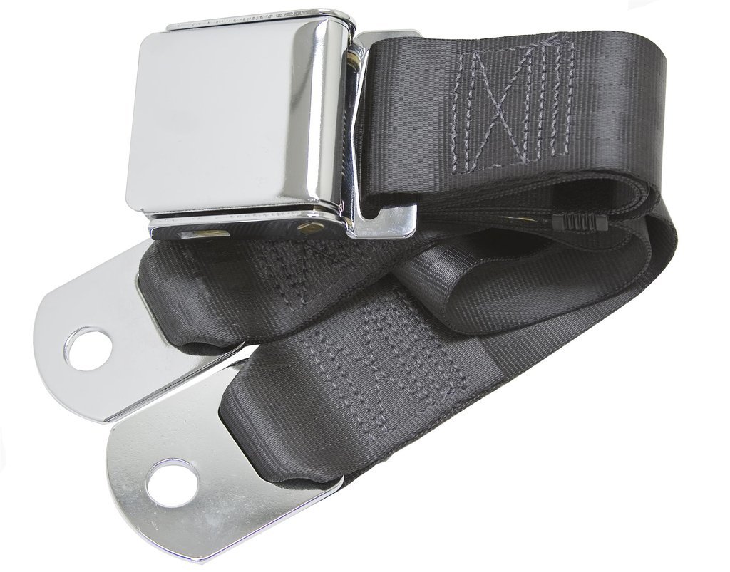 Universal Seat Belt With Chrome Aviation Style Buckle 60 Black