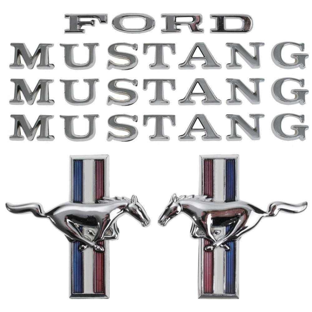 Scott Drake C7ZZ-6540282200 1967 Mustang 6 Cylinder Full Emblem Kit