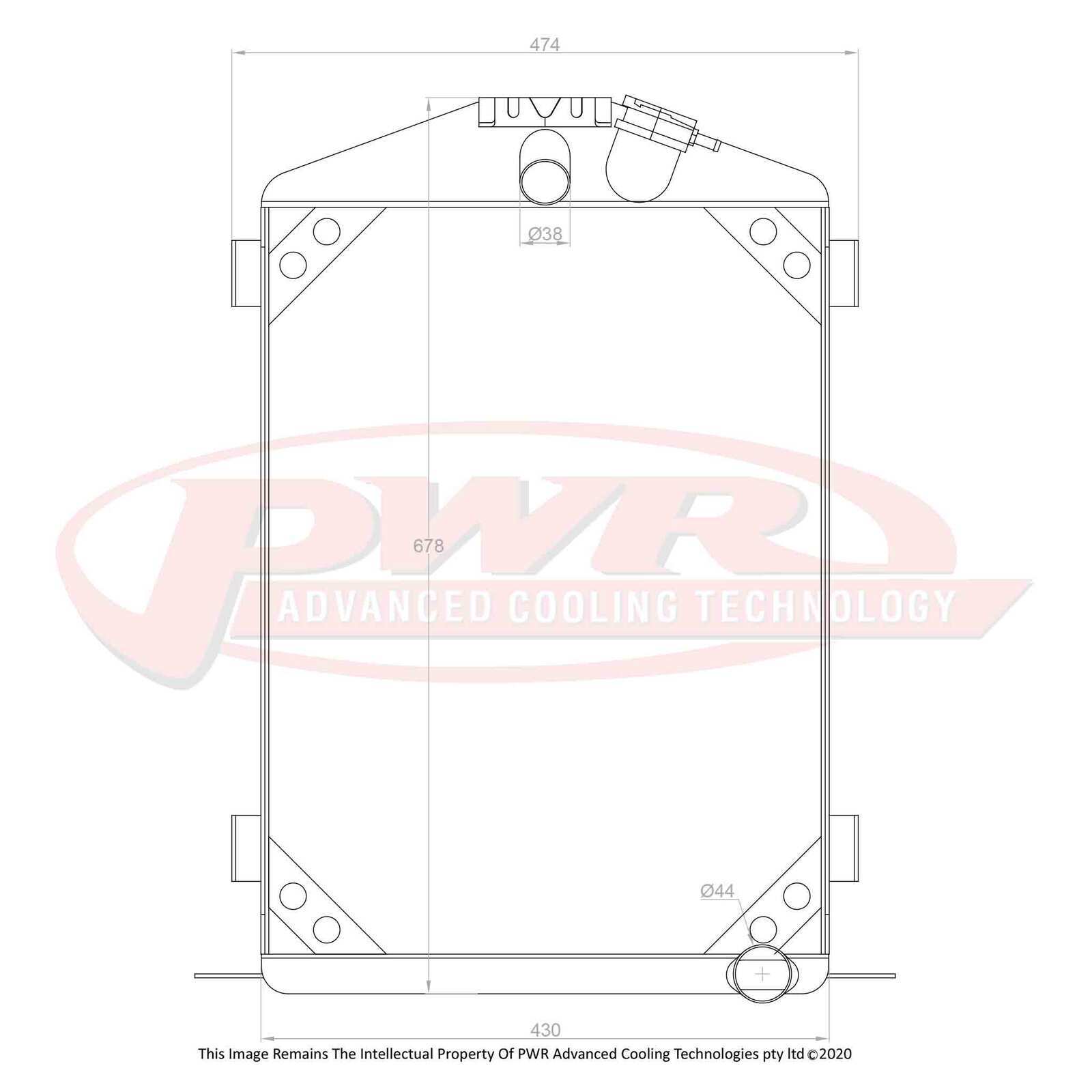 PWR PWR2660 55mm Radiator (Ford Model B V8 1932)