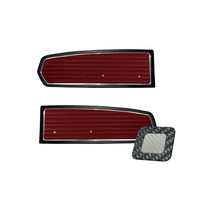 1968 Mustang Standard Vinyl Door Panels - Black Carbon Fibre w/ Silver Carbon Fibre