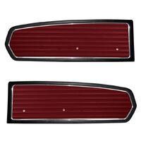 1968 Mustang Standard Vinyl Door Panels - Black w/ Dark Red Insert