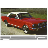 1965-66 Mustang Lower GT Stripe w/ Cutout - Black