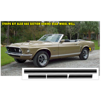 1969 Mustang Type 1 8pc Premium Lower GT Stripe Kit - Gold Metallic