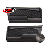 1967-68 Mustang Sport R Molded Door Panels (1 Pair) Premium Vinyl, Black Stitching