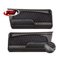 1967-68 Mustang Sport R Molded Door Panels (1 Pair) Premium Vinyl, Grey Stitching