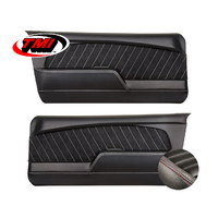 1967-68 Mustang Sport R Molded Door Panels (1 Pair) OE Vinyl, Red Stitching