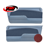 1967-68 Mustang Sport OE Molded Door Panels (1 Pair) Metallic Red/Brushed Aluminium