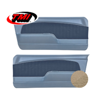 1967-68 Mustang Sport OE Molded Door Panels (1 Pair) Light Parchment/Parchment Kiwi Grain