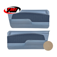 1967-68 Mustang Sport OE Molded Door Panels (1 Pair) Light Parchment/Brushed Aluminium