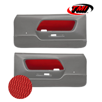 1969-70 Mach1/Deluxe Door Panel Sport Inserts (1 Pair) Vermillion Comfortweave