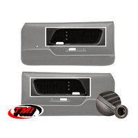 1969-70 Mustang Mach1/Deluxe Sport-XR Door Panel Inserts (1 Pair) Black/Black Grommets