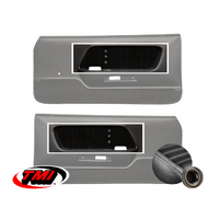 1969-70 Mustang Mach1/Deluxe Sport-XR Door Panel Inserts (1 Pair) Grey/Black Grommets