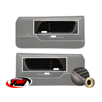 1969-70 Mustang Mach1/Deluxe Sport-XR Door Panel Inserts (1 Pair) Black/Brass Grommets