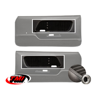 1969-70 Mustang Mach1/Deluxe Sport-XR Door Panel Inserts (1 Pair) Black/Silver Grommets