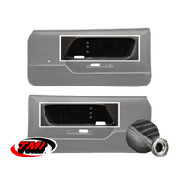 1969-70 Mustang Mach1/Deluxe Sport-XR Door Panel Inserts (1 Pair) Grey/Silver Grommets