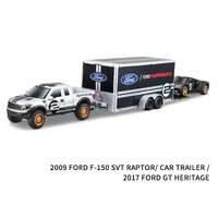 1:64 Scale Maisto Design 2010 Ford F150 Raptor & 2017 Ford GT with Trailer Diecast