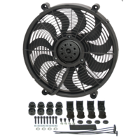 17" H.O. Single RAD Pusher/Puller Fan with Premium Mount Kit - 16-7/8"W x 16-7/8"H x 2-5/8"D