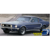 1968 Mustang GT "C" Stripe Kit - Black Reflective