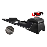 1964-66 Mustang Sport R Full Length Console w/ Chrome Trim & Factory AC - OE Vinyl, Black Stitching