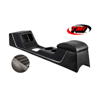 1964-66 Mustang Sport R Full Length Console w/ Chrome Trim (No A/C) Premium Vinyl, Grey Stitching