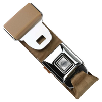 Retro seat belt Push Button (Starburst) Lap Belt Tan 60" with hardware