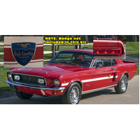 1968 Mustang Type 3 High Country Side & Trunk Stripe Kit - Black