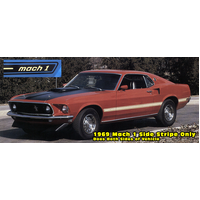 1969 Mustang Mach 1 Side Stripe Kit - Reflective Black w/ Gold Accent Stripe