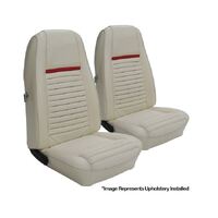 1970 Mustang Mach 1/Shelby Coupe Upholstery Set (Rear Only) White w/ Red Stripe