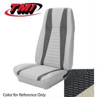 1971 Mustang Mach 1 Coupe Upholstery Set - Stripes (Rear Only) Black w/ White Stripes