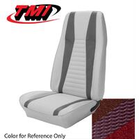 1971 Mustang Mach 1 Coupe Upholstery Set - Stripes (Rear Only) Dark Red w/ Dark Red Stripes