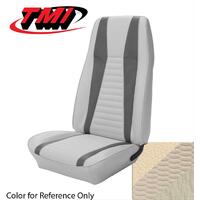 1971 Mustang Mach 1 Coupe Upholstery Set - Stripes (Rear Only) White w/ White Stripes