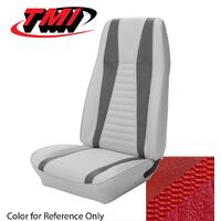 1971 Mustang Mach 1 Coupe Upholstery Set - Stripes (Rear Only) Vermillion w/ Black Stripes