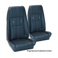 1971 Mustang Mach 1 Coupe Upholstery Set - Stripes (Rear Only) Dark Blue w/o Stripes