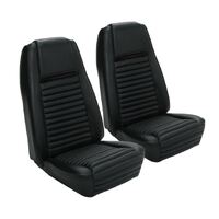 1969 Mustang Mach 1/Shelby Coupe Upholstery Set (Rear Only) Black w/ Black Stripe