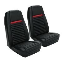 1969 Mustang Mach 1/Shelby Coupe Upholstery Set (Rear Only) Black w/ Red Stripe