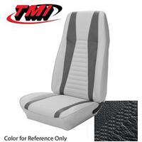 1972-73 Mustang Mach 1 Coupe Upholstery Set - No Stripes on Rear Seat (Full Set) Black w/ Black Stripe