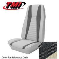 1972-73 Mustang Mach 1 Coupe Upholstery Set - No Stripes on Rear Seat (Full Set) Black w/ White Stripe