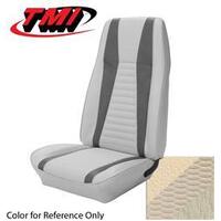 1972-73 Mustang Mach 1 Coupe Upholstery Set - No Stripes on Rear Seat (Full Set) White w/ White Stripes