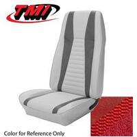 1972-73 Mustang Mach 1 Coupe Upholstery Set - No Stripes on Rear Seat (Full Set) Vermillion w/ Vermillion Stripes