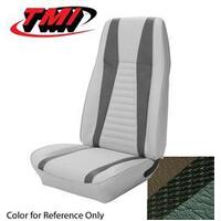 1972-73 Mustang Mach 1 Coupe Upholstery Set - No Stripes on Rear Seat (Full Set) Medium Green w/ Medium Green Stripes