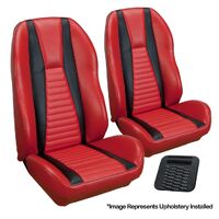 1971 Mach 1 Coupe Sport ll Upholstery Set w/ Hi-Back Bucket Seats (Full Set) Black w/ Black Stripes