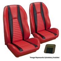 1971 Mach 1 Coupe Sport ll Upholstery Set w/ Hi-Back Bucket Seats (Full Set) Medium Green w/ Medium Green Stripes