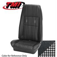 1971 Mustang Coupe Deluxe/Grande Cloth Upholstery Set (Rear Set) Black w/ Black Tweed