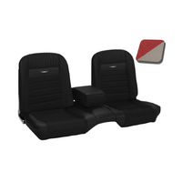 1964.5-66 Mustang Coupe Deluxe Pony Upholstery Set (Rear Only) Red & White