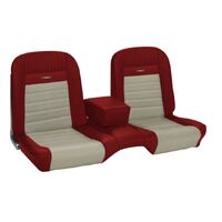 1964.5-66 Mustang Coupe Deluxe Pony Upholstery Set (Rear Only) Red