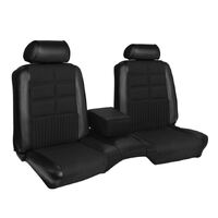 1969 Mustang Coupe Deluxe/Grande Upholstery Set (Rear Only) Black w/ Black Tweed