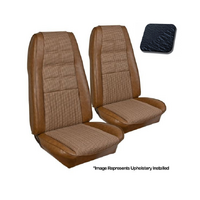 1970 Mustang Coupe Deluxe/Grand Upholstery Set w/ Bucket Seats (Full Set) Dark Blue Ruffino Grain