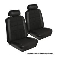 1969 Mustang Standard/Deluxe Upholstery Set w/ Bucket Seats (Front Only) Black